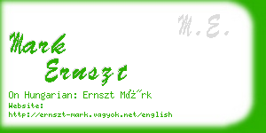 mark ernszt business card